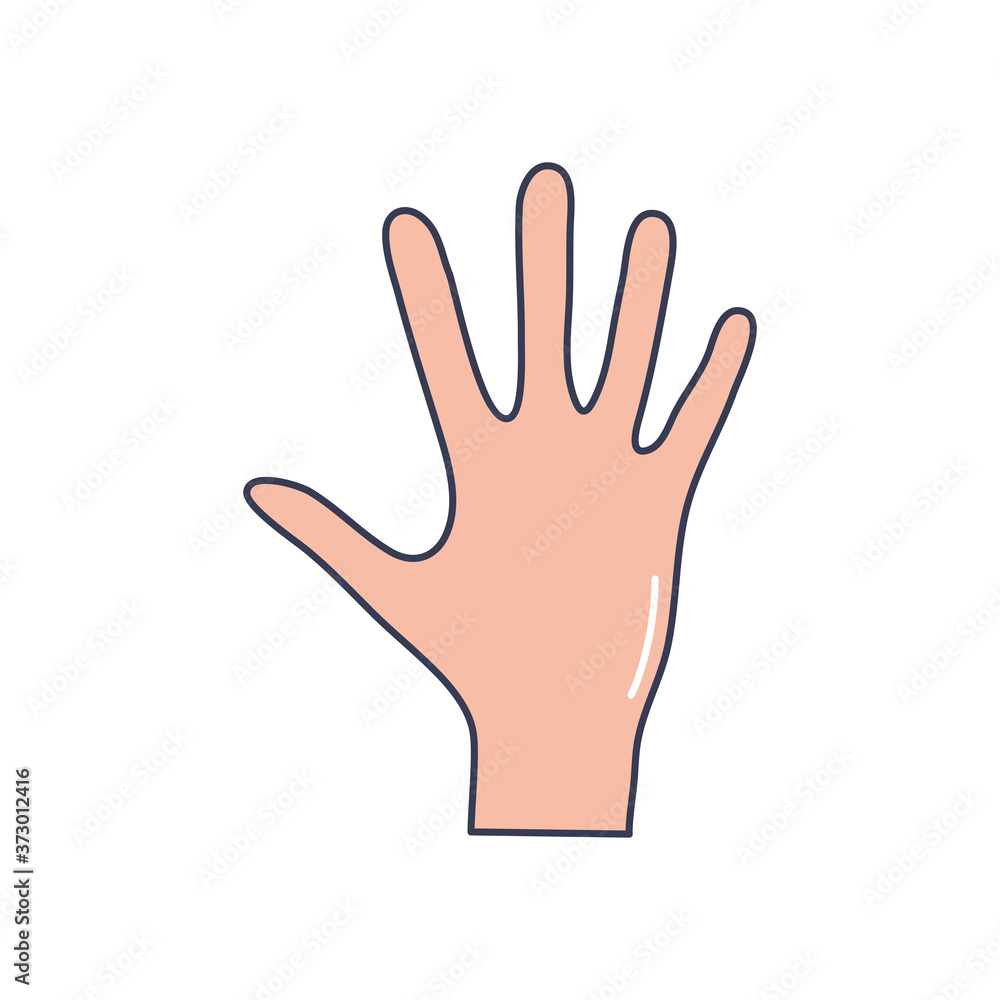 human body concept, hand icon, line fill style human body concept, hand icon, line fill style