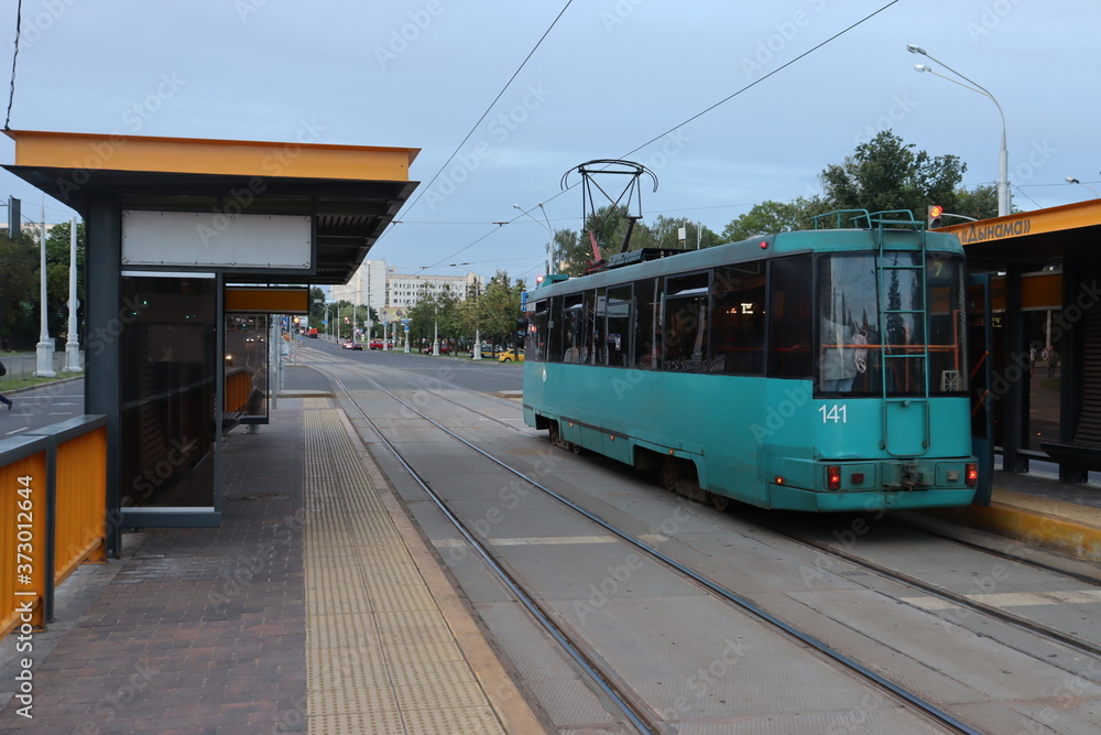 tramway motion near city station