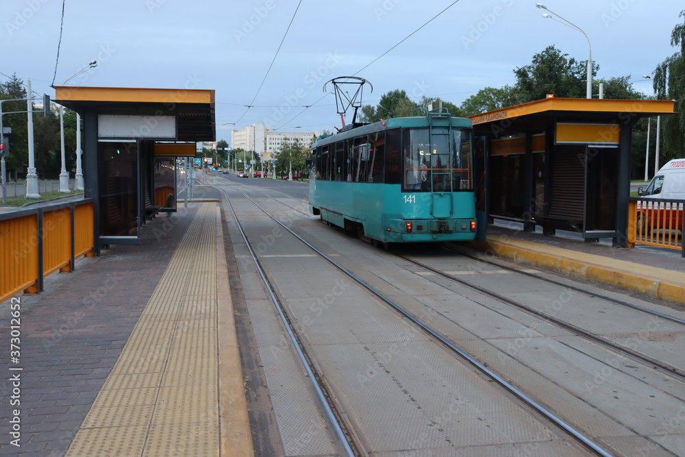 tramway motion near city station