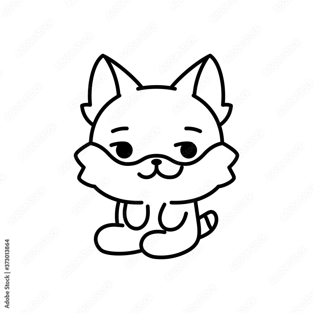 Isolated happy kitten. Cute emoji of a cat - Vector Isolated happy kitten. Cute emoji of a cat - Vector