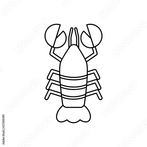 lobster icon, line style