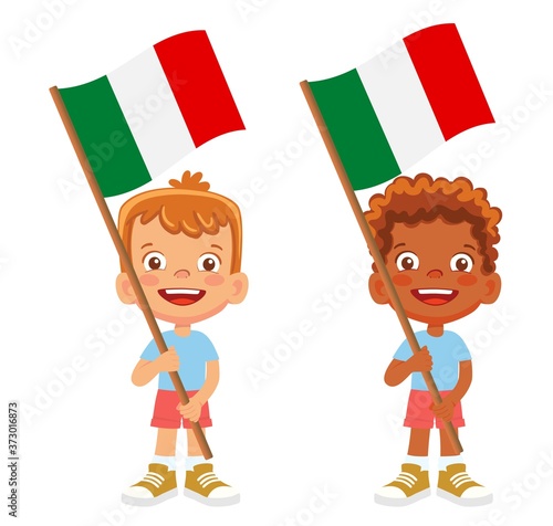 Italy flag in hand set