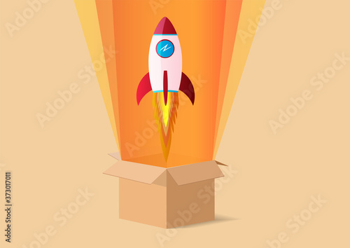Rocket launch from the opening box.