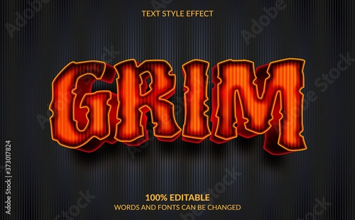Editable text effect, Grim Text Style Effect For Horror Theme