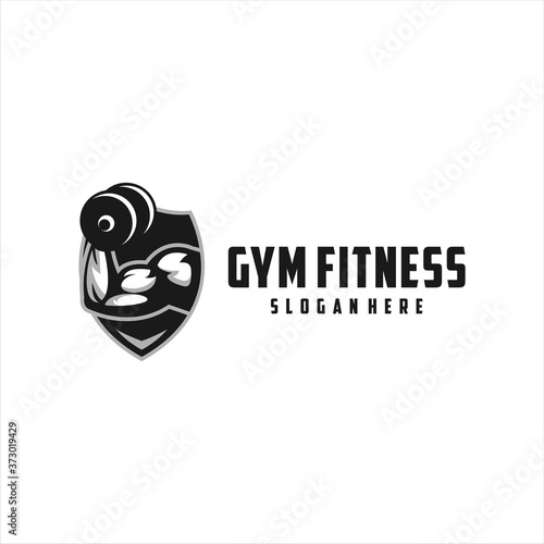 gym fitness strong logo design
