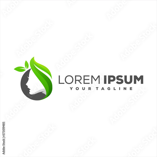 beauty nature gradient logo design