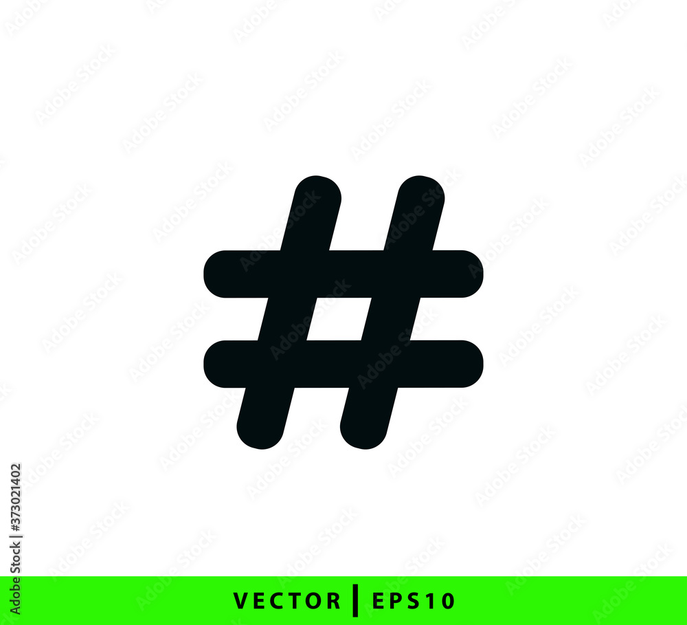 Fototapeta premium Hash tag icon vector logo design template