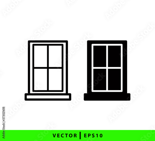 Window icon vector logo design template