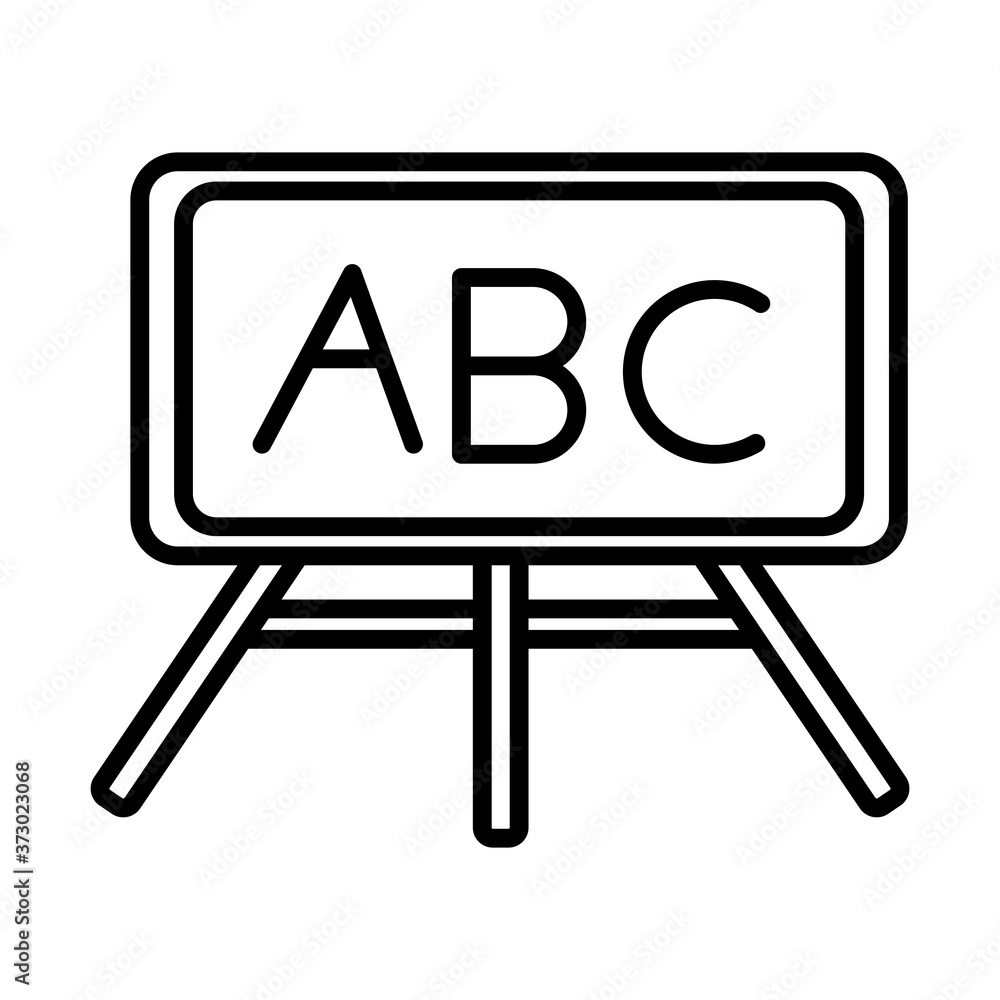 chalkboard school with alphabet line style icon chalkboard school with alphabet line style icon