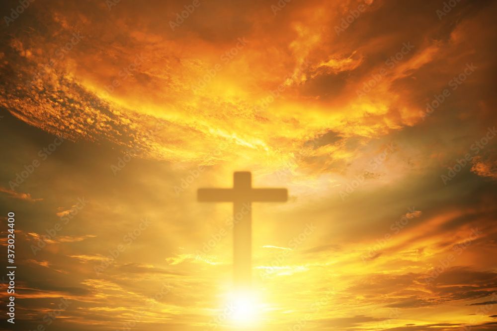 Conceptual wood cross or religion symbol over a sunset sky with clouds background for God. belief or resurrection of god and worship christian. Eucharist Therapy Bless God Helping. Christian Religion Conceptual wood cross or religion symbol over a sunset sky with clouds background for God. belief or resurrection of god and worship christian. Eucharist Therapy Bless God Helping. Christian Religion