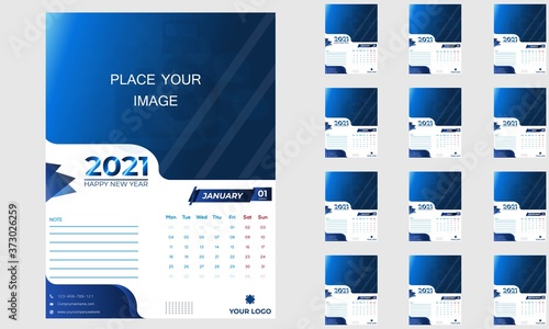 2021 calendar design vector template