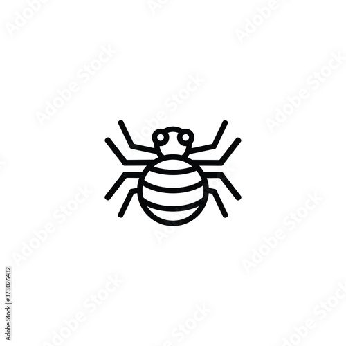 Spider thin icon isolated vector on white background, sign and symbol object concept.
