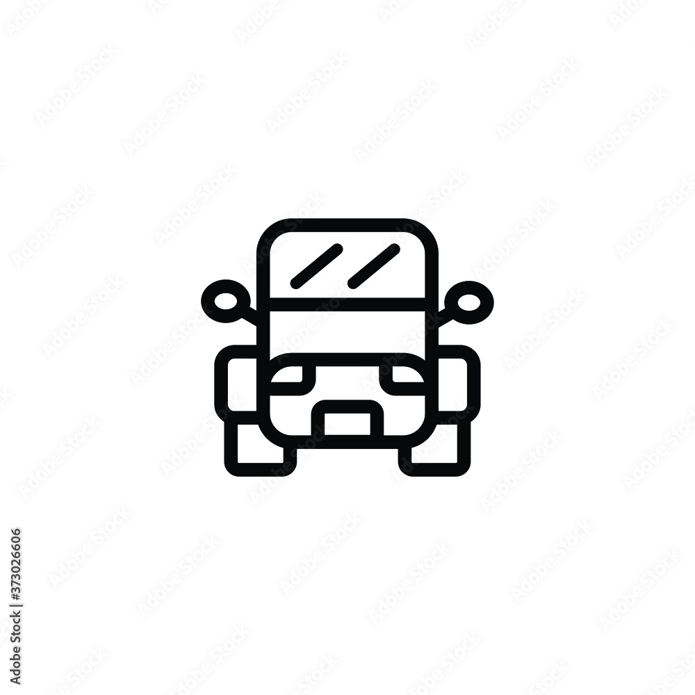 Front of truck thin icon isolated vector on white background, sign and symbol object concept. Front of truck thin icon isolated vector on white background, sign and symbol object concept.