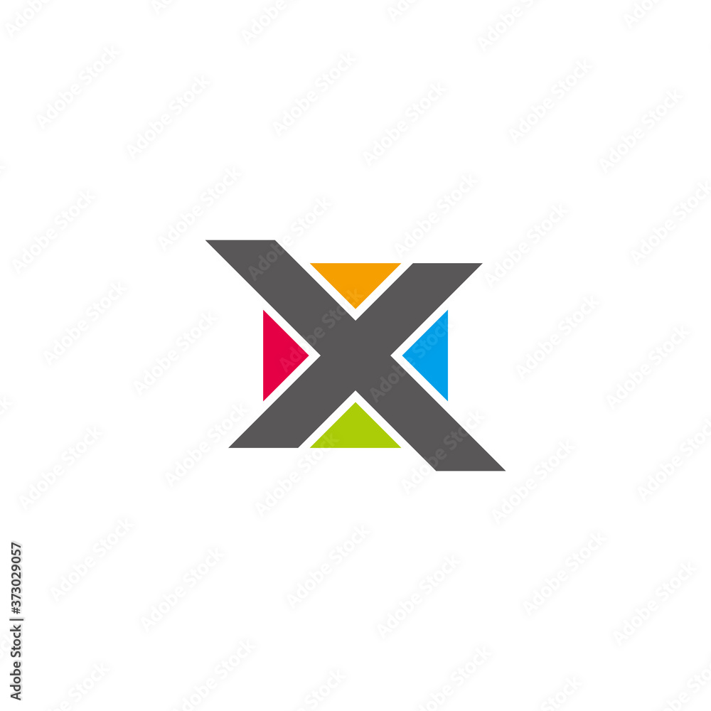 Fototapeta premium letter x square geometric colorful logo vector