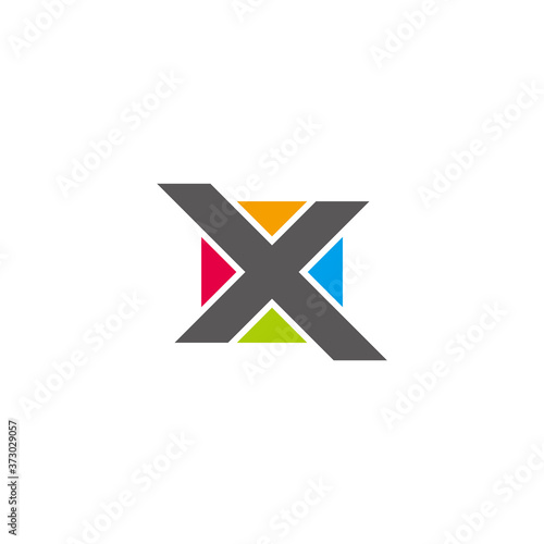 letter x square geometric colorful logo vector