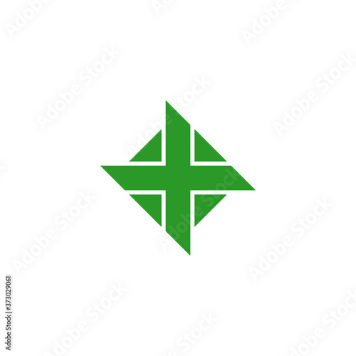 Free Download green plus medical square shape geometric logo vector - GFXLoad