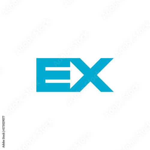 letter ex motion arrow simple geometric symbol vector