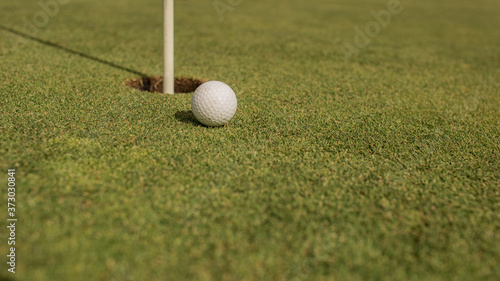 Close-up of a golf hole