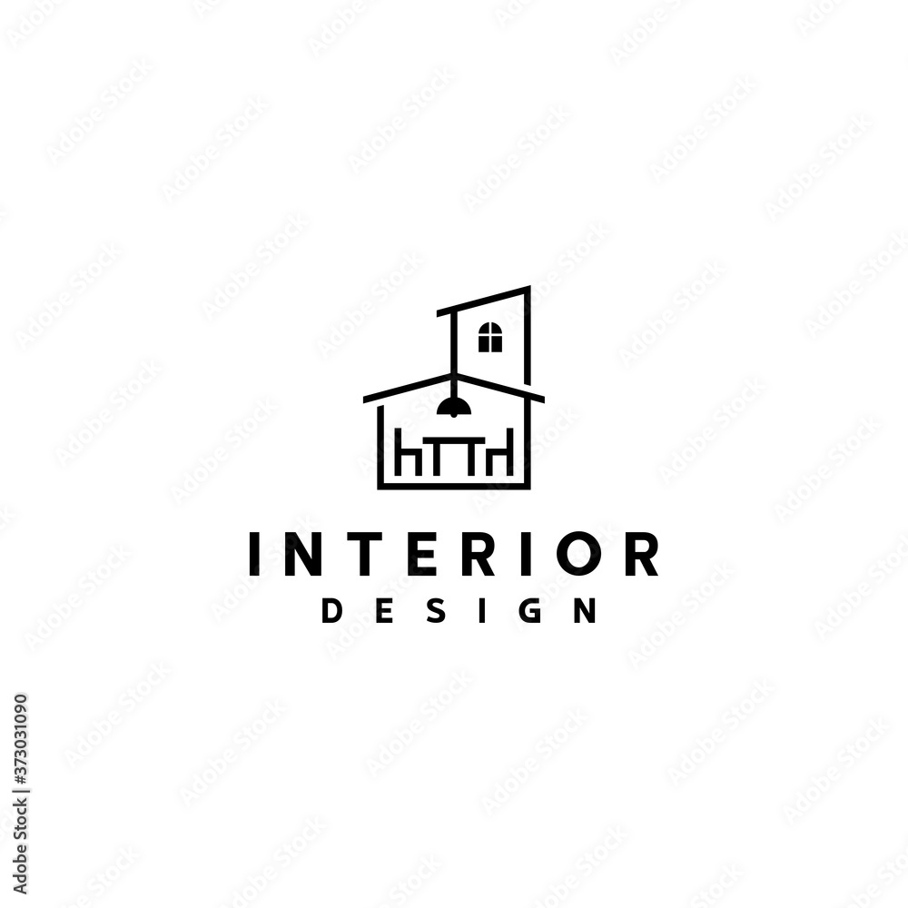 Interior logo design template vector illustration Stock Vector | Adobe ...