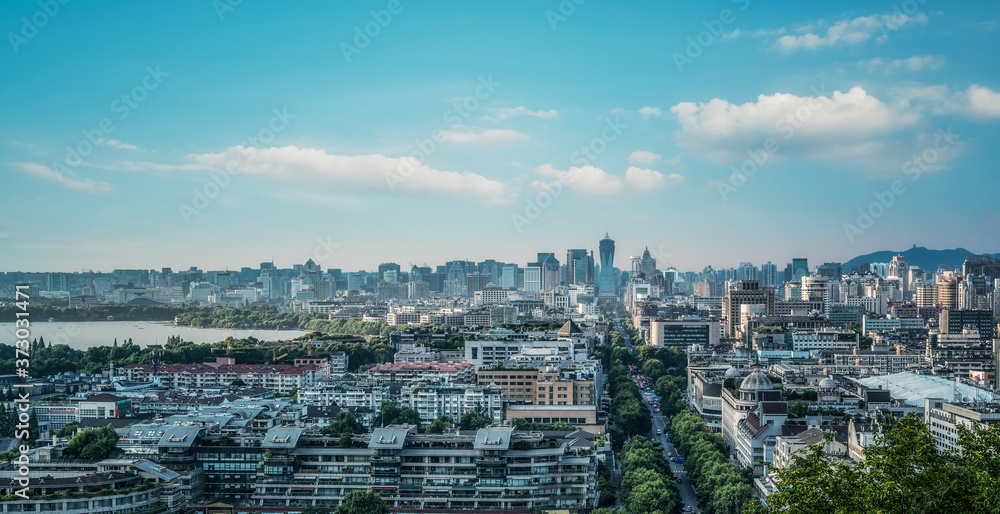 China Hangzhou City Architecture Skyline