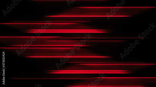 Glowing blurred light stripes in motion over on abstract background. Red rays. Led Light. Future tech. Shine dynamic scene. Neon flare. Magic moving fast lines. Glowing wallpaper.
