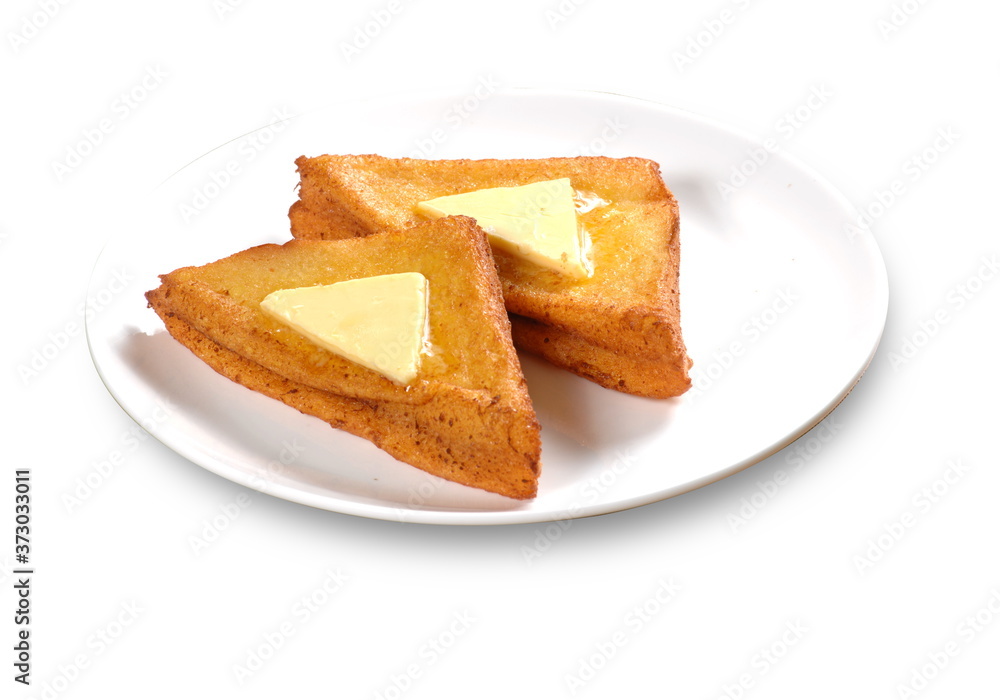 Close up of a typical Cantonese and Hong Kong bread Hong Kong style French Toast with butter (Chinese: Xiduoshi) Close up of a typical Cantonese and Hong Kong bread Hong Kong style French Toast with butter (Chinese: Xiduoshi)