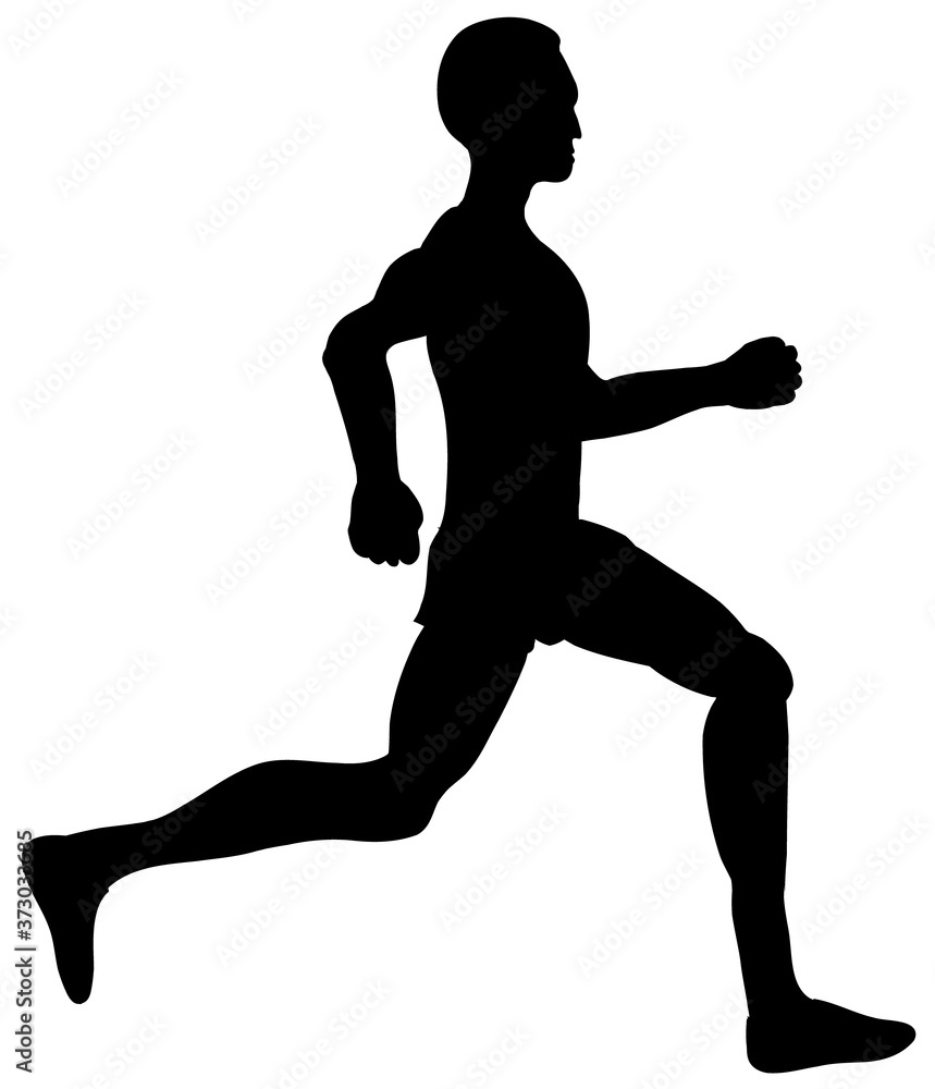 Running man silhouette vector icon