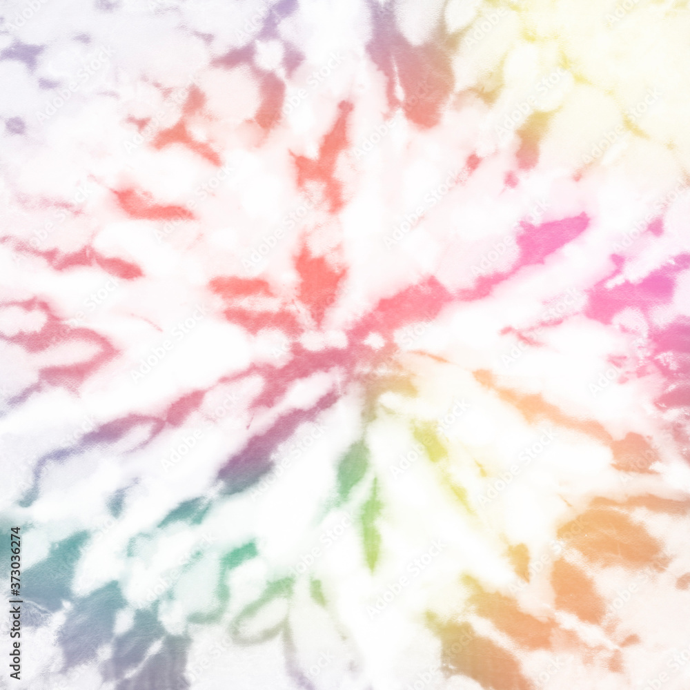 Rainbow tie dye star burst hippie pattern.