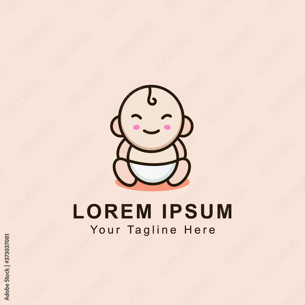 Cute Baby Smile Logo Template Cute Baby Smile Logo Template