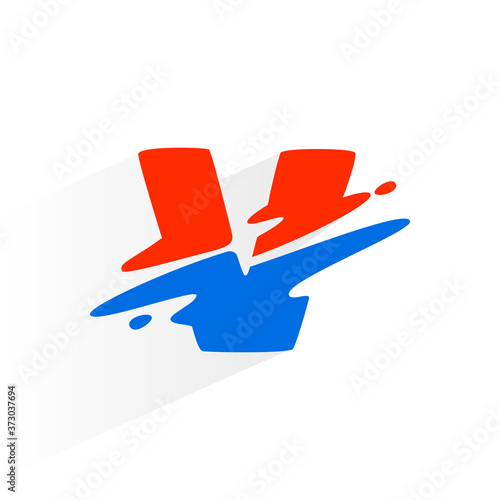 Letter V fast speed logo.