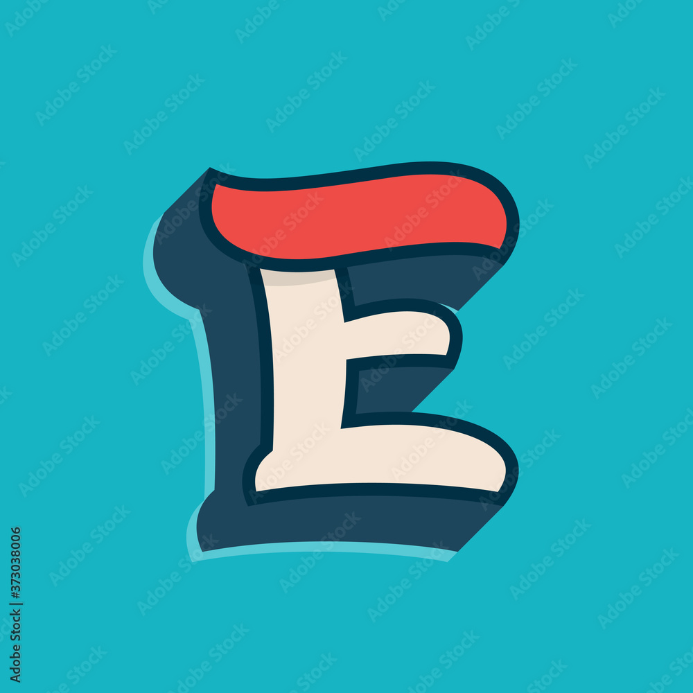E letter logo in classic sport style. E letter logo in classic sport style.