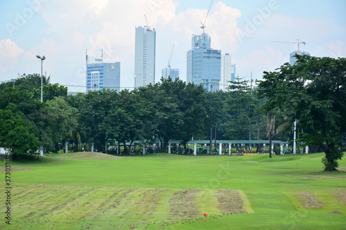 Golf course at Intramuros walled city in Manila, Philippines