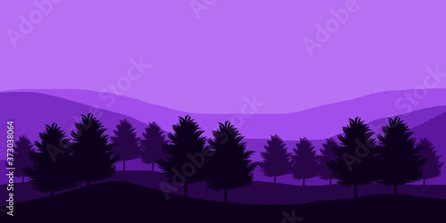 vector wallpaper of mountain vector with pine tree forest © FahrizalNurMuhammad