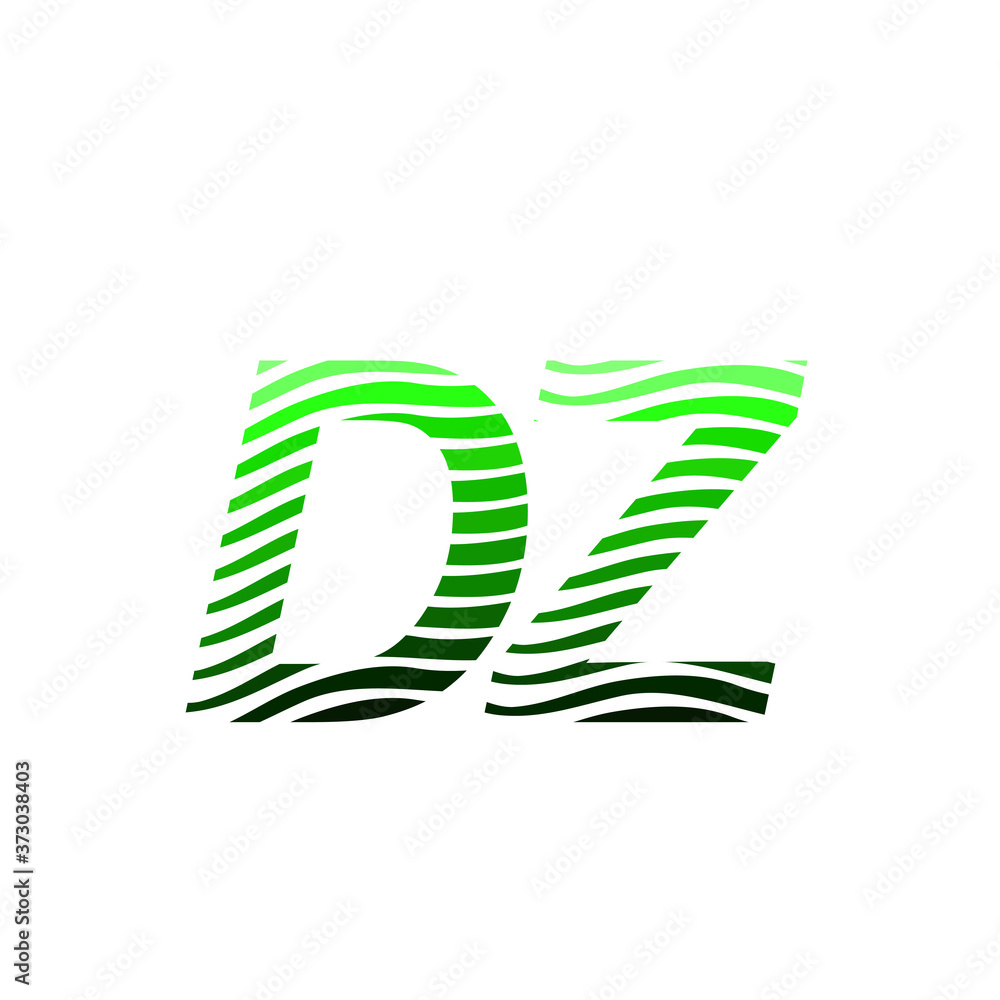 Plakat Letter DZ logotype with colorful circle, with striped composition letter, business card for company identity, creative industry, web.