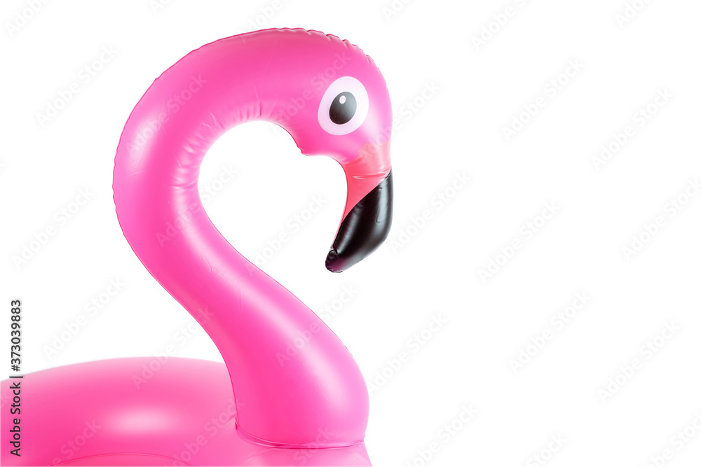 Flamingo icon. Pink pool inflatable flamingo for summer beach isolated on white background. Trendy summer concept. Flamingo icon. Pink pool inflatable flamingo for summer beach isolated on white background. Trendy summer concept.