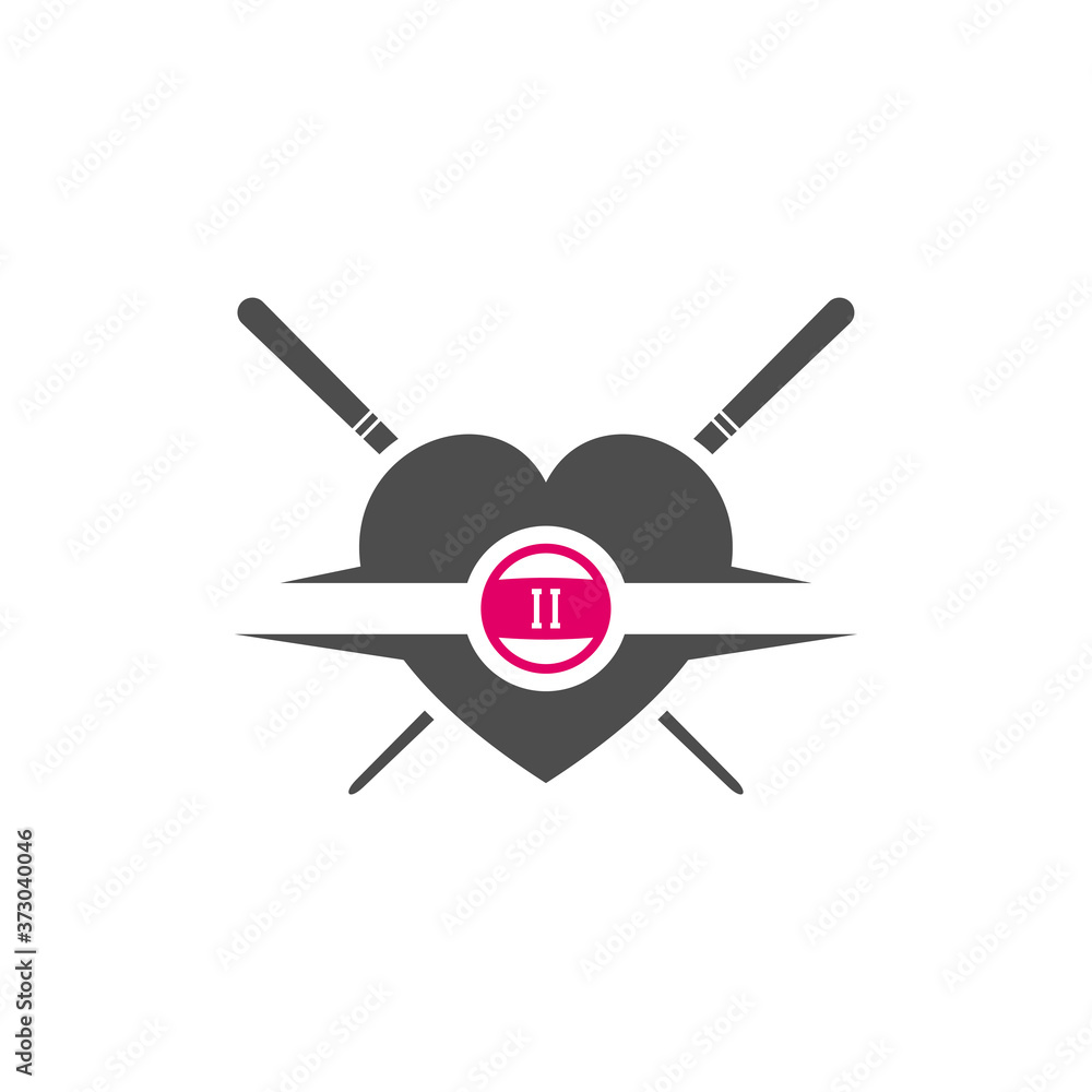 Love Billiards logo design vector. Sport labels for poolroom. Billiards club logo template. Love Billiards logo design vector. Sport labels for poolroom. Billiards club logo template.