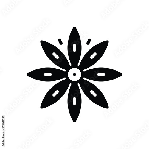 Black solid icon for star anise