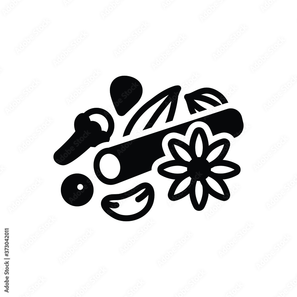 Black solid icon for garam masala Black solid icon for garam masala