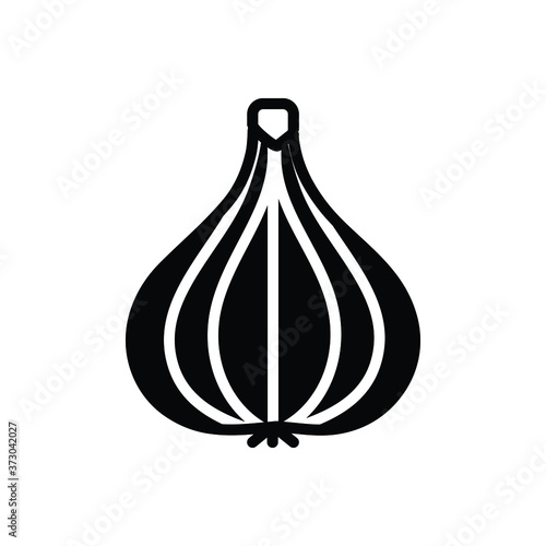 Black solid icon for garlic