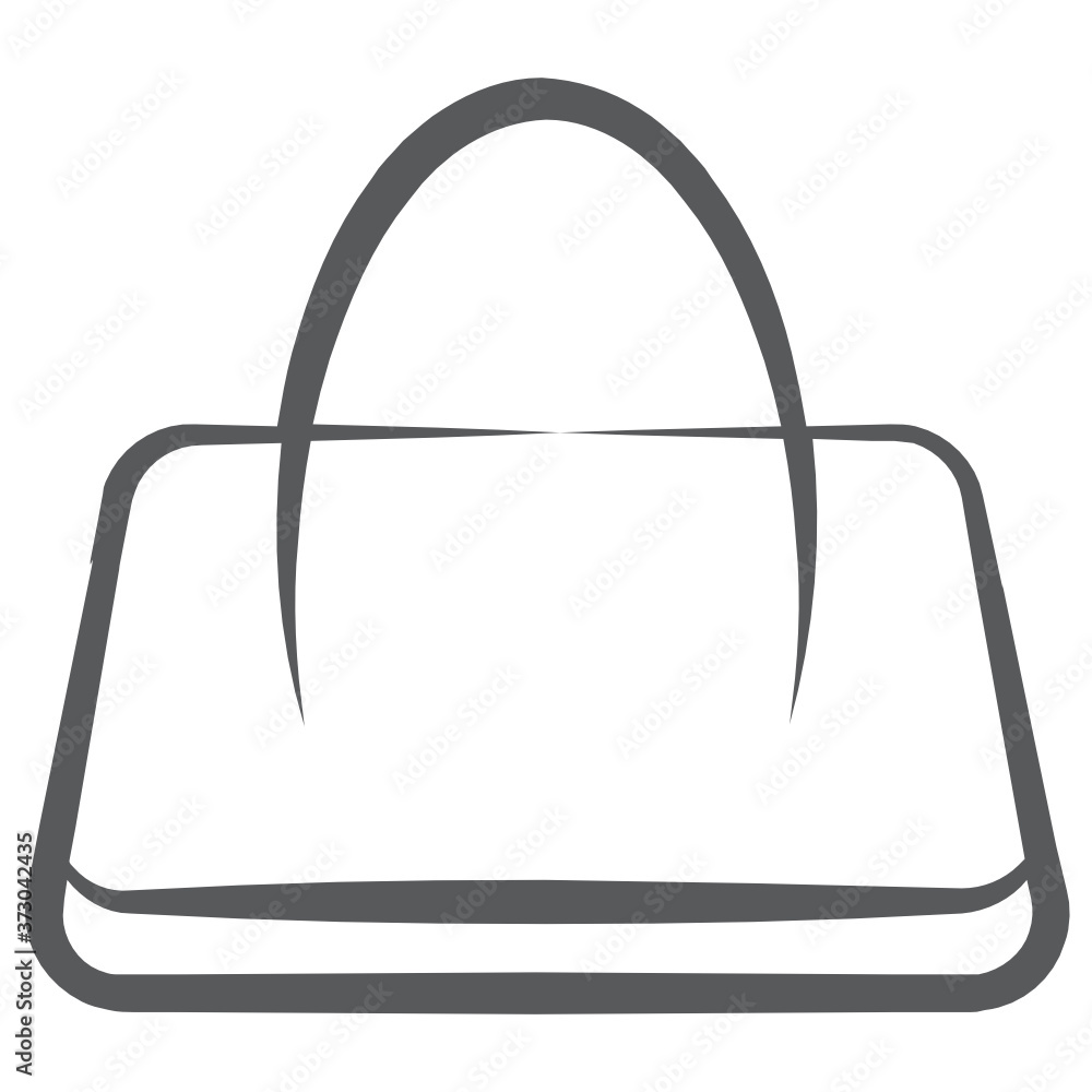 Obraz premium A small bag with strip, handbag icon in line vector 