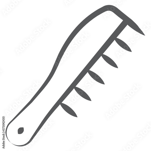 
Detangling hair comb icon in linear design 
