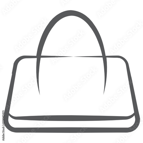  A small bag with strip, handbag icon in line vector 