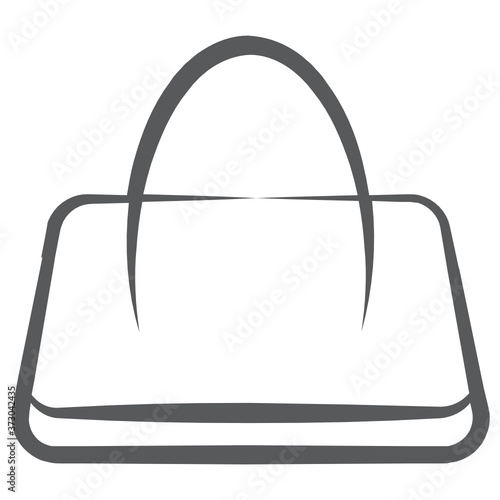 
A small bag with strip, handbag icon in line vector
