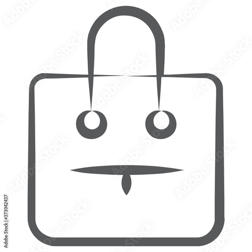 
A small bag with strip, handbag icon in line vector

