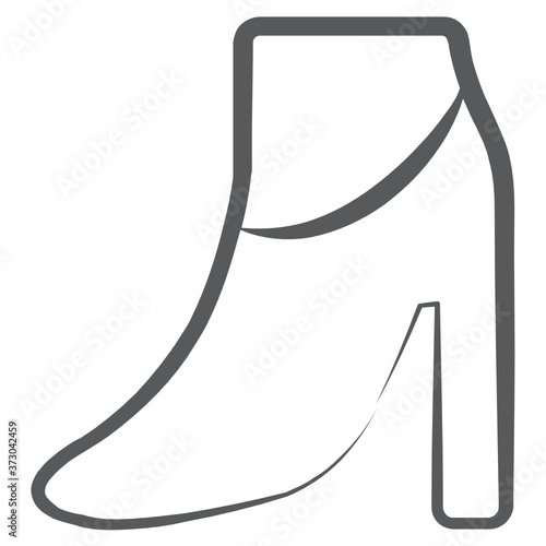 
Ladies ankle shoe, footwear icon in editable design 

