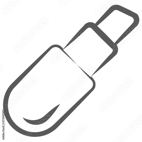 
Ladies lipstick vector in line design 
