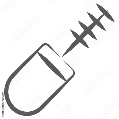 
Eye mascara product icon in line design, mascara brush 
