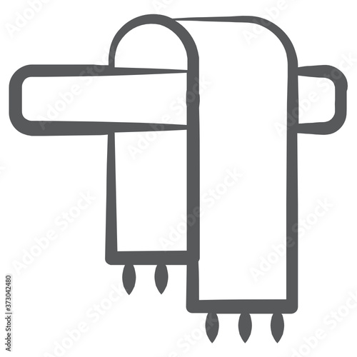 
Icon of muffler in line design, winter wearing accessory 
