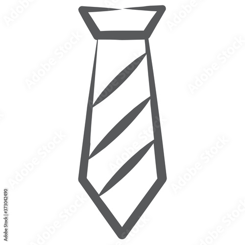 

Icon of necktie in line design, a neckwear cloth accessory 
