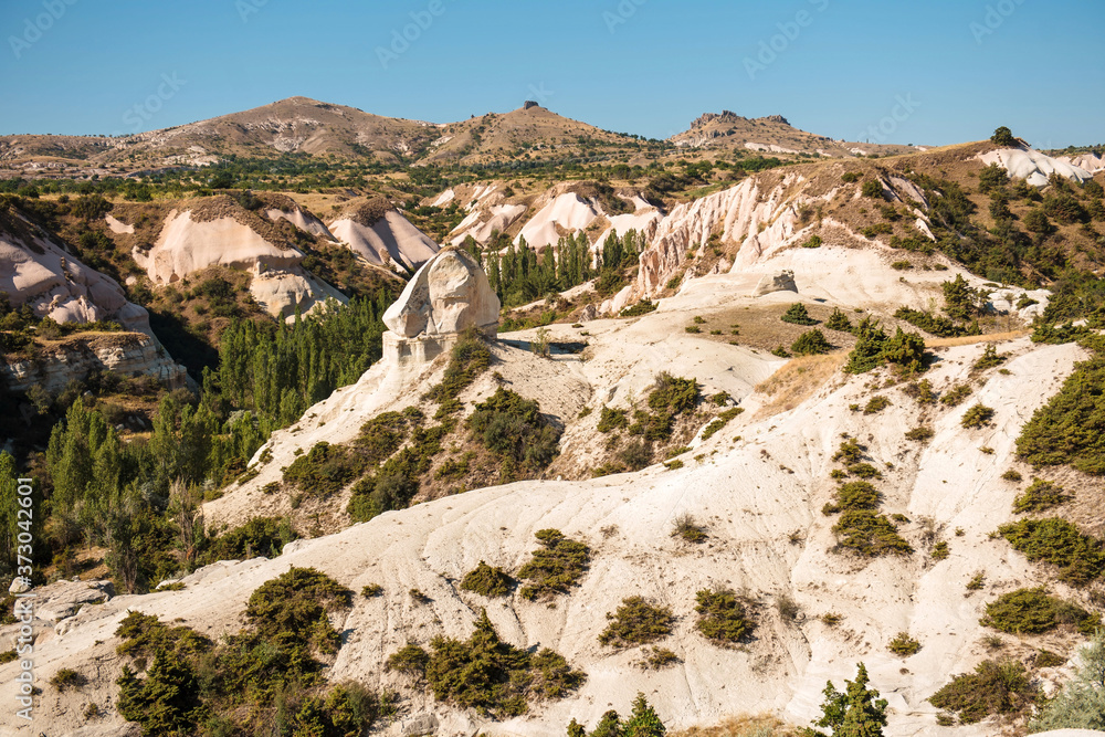 View of natural landscape with rocky mountains in Turkey View of natural landscape with rocky mountains in Turkey